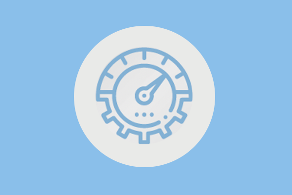 icon showing progress and time on a cog